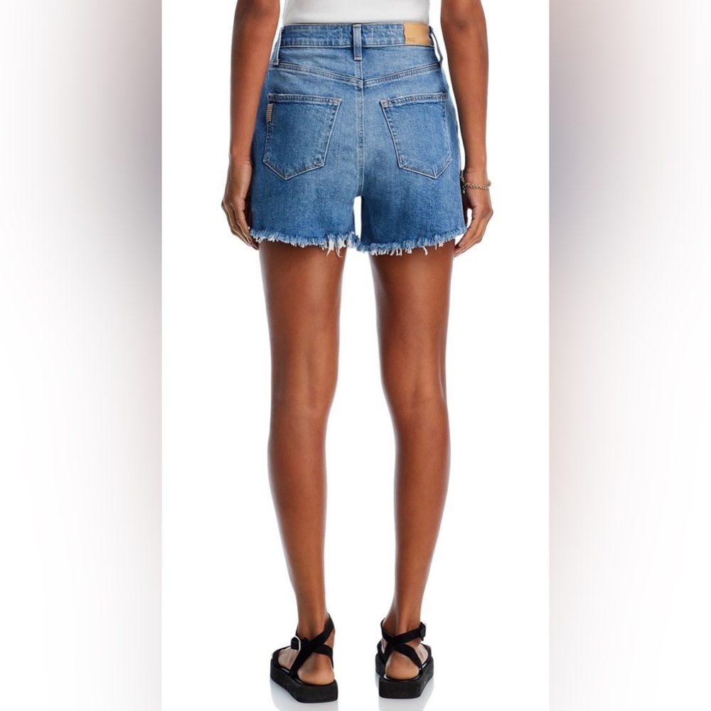 PAIGE Dani High Rise Denim Shorts NWT Leela Deconstructed Size 26 - Picture 4 of 15